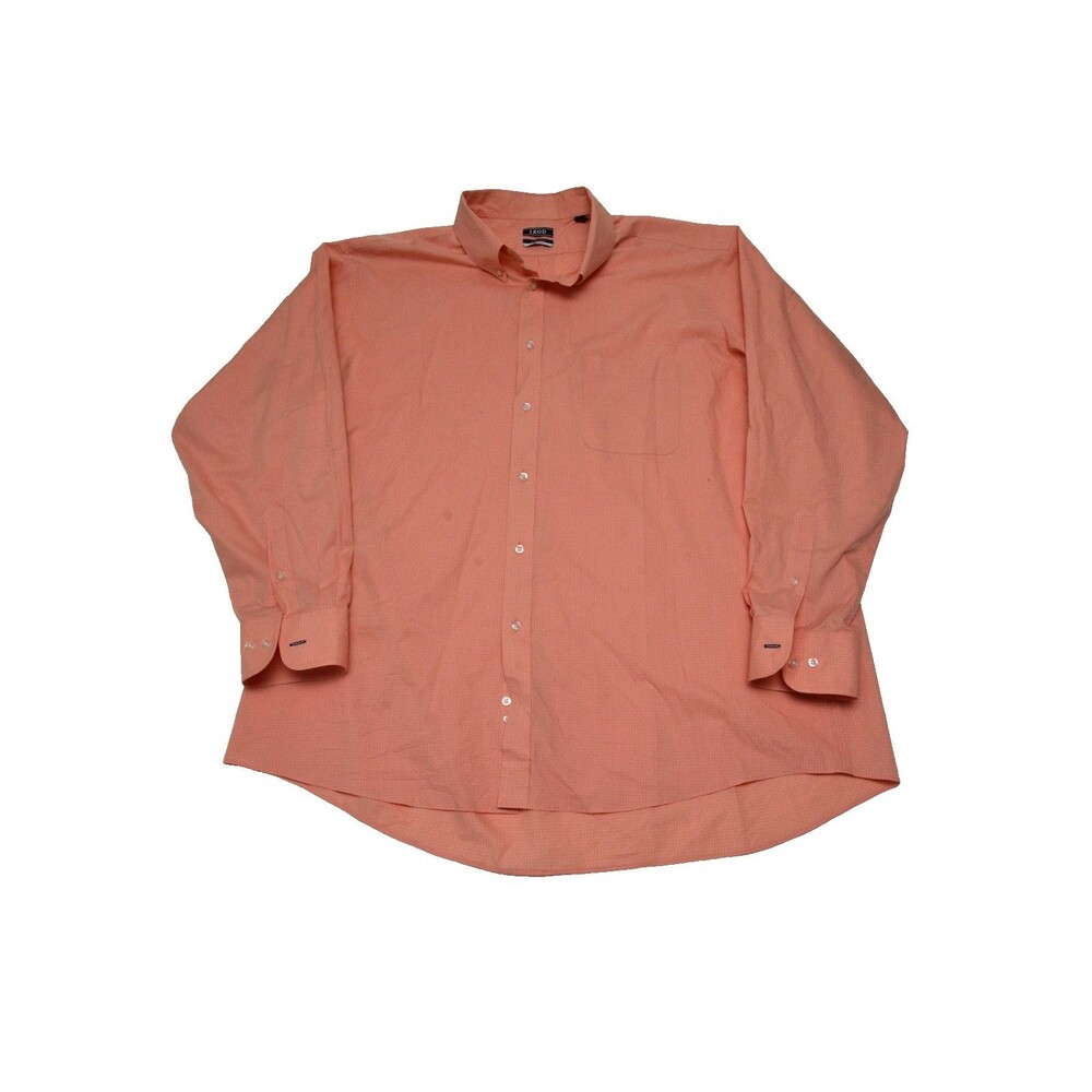 Izod Orange Button-Down Shirt Size 2x 18-15.5 34/35 All Over Stretch Regular Fit